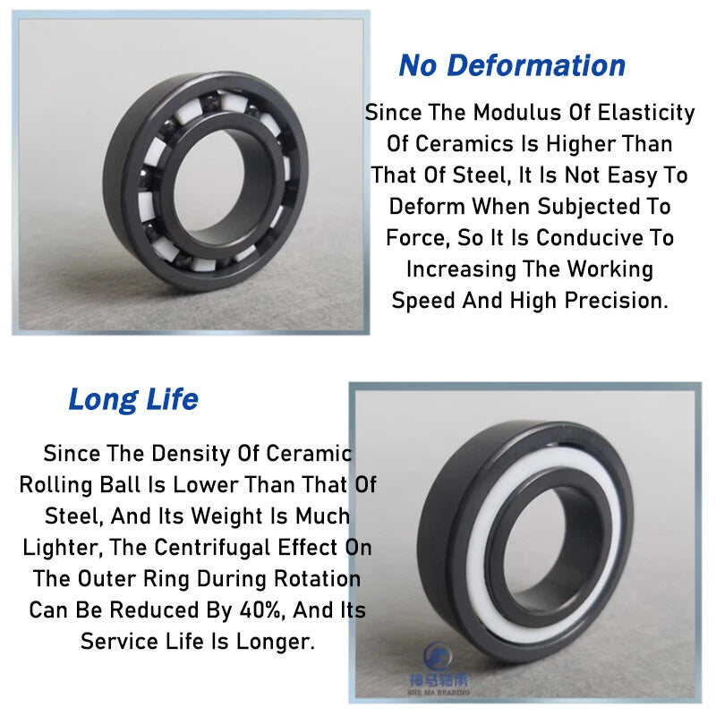 Silicon Nitride Full Ceramic Ball Bearings With Cage High Temperature Resistant