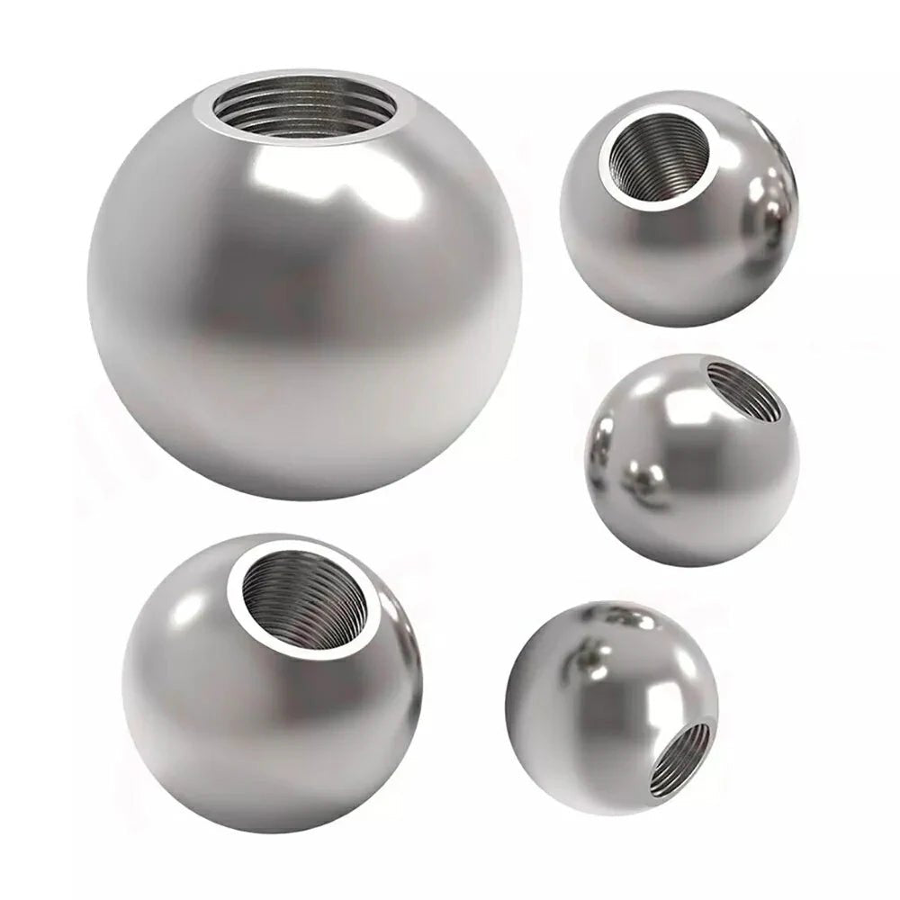 10Pcs 304 Stainless Steel M2 - M20 Metric Thread Half Hole Drilling Balls OD 10mm - 60mm Female Thread Blind Hole Smooth Ball Bead - HomeDIYer
