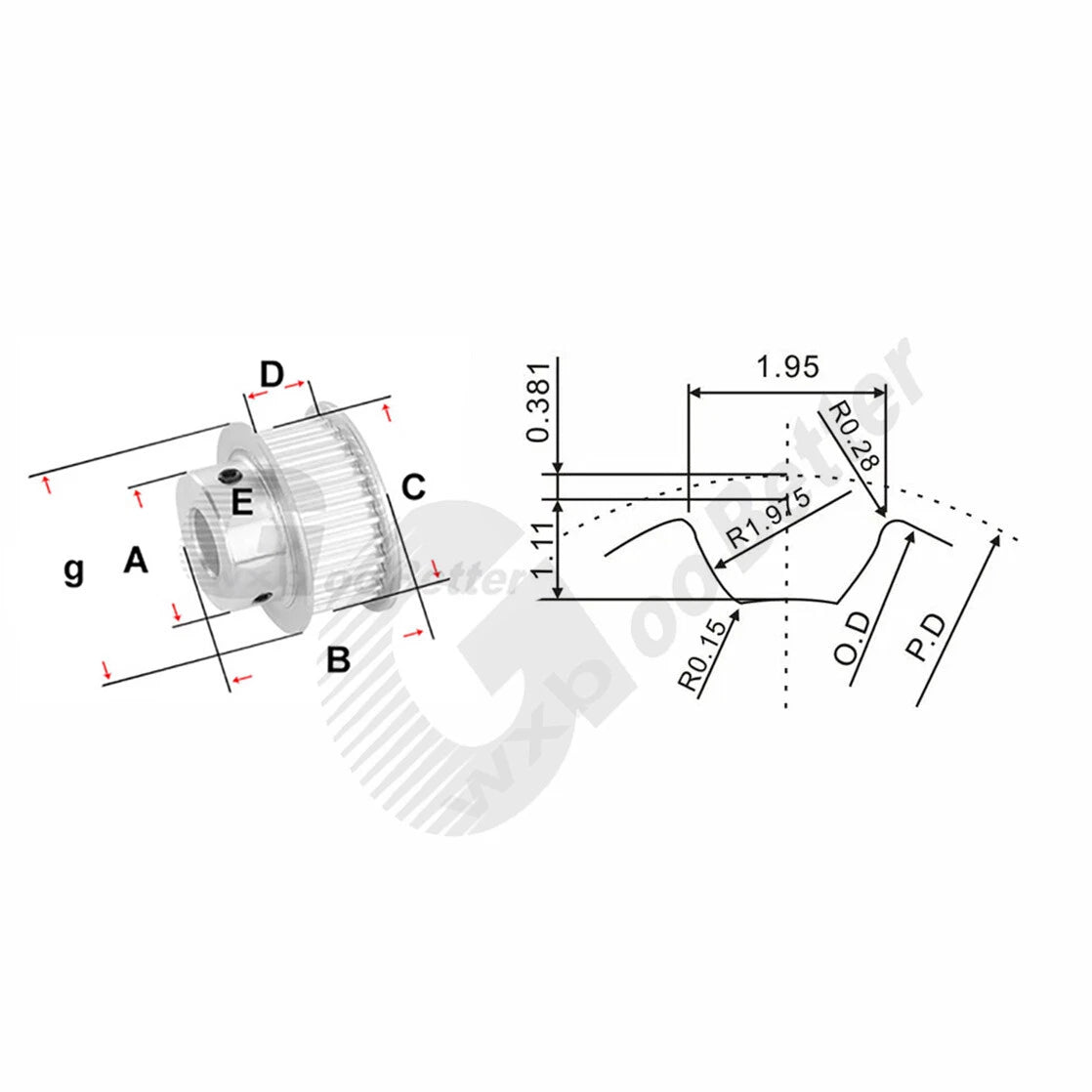 S3M Type Timing Pulley 30T~48T Bore=4~25mm for 10 mm Belt S3M-BF Timing Pulley