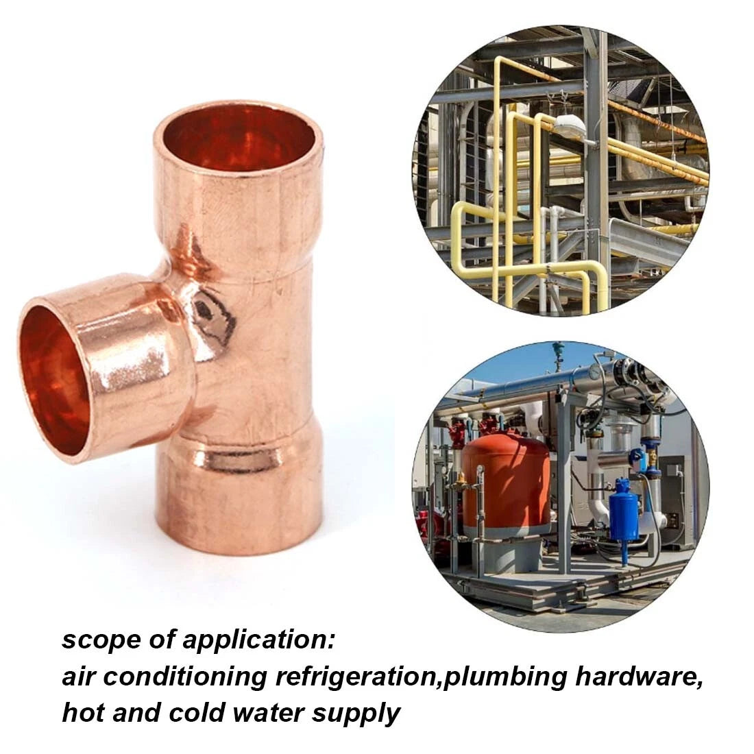 Copper End Feed Reducing Tee Fitting | 6.35mm–108mm | Welded Joint Plumbing