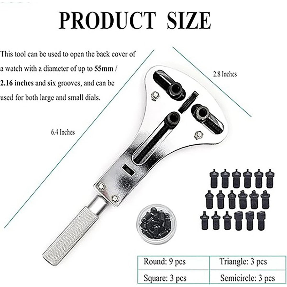 19Pcs Watch Repair Back Case Opener Wrench maker Screw Cover Remover Tool Kit UK