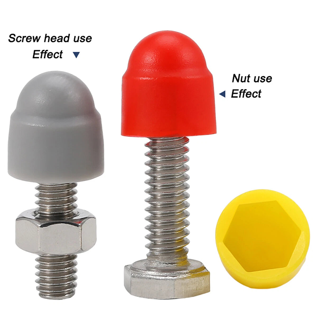 Hex Bolt & Nut Protection Caps – Plastic Hexagonal Screw Covers for M4 M5 M6 M8 M10 to M24 (PE, 5-100 Pack)