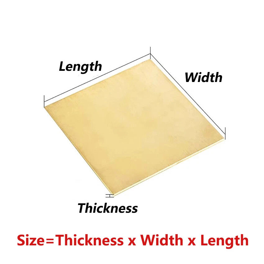 Solid H62 Brass Sheet Metal Plates DIY Crafts Multiple Sizes 0.3mm-6mm Thickness