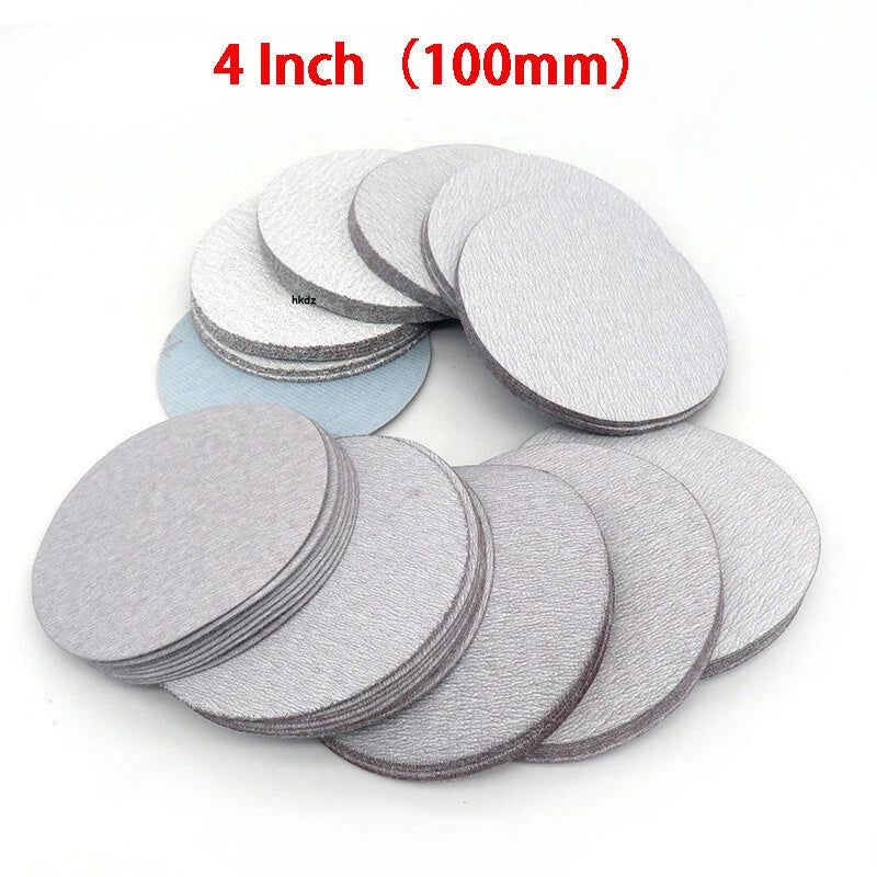 4" Inch Dry Sanding Discs 100mm Hook & Loop Sandpaper Pads Sheets 60#-1000 Grit