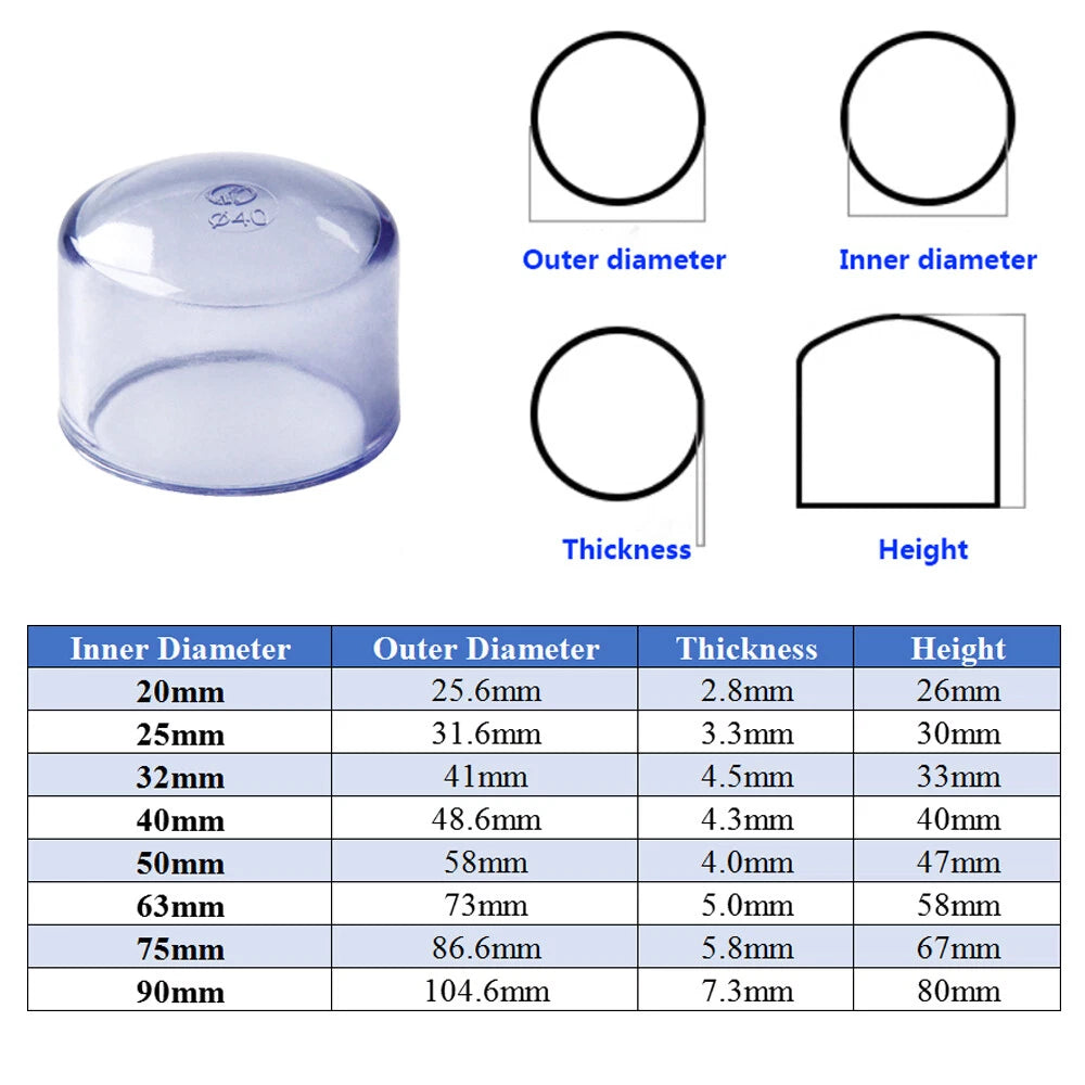 Transparent PVC-U Pipe Adhesive Fittings Tube Sleeve Elbow Tee Union Ball Valve