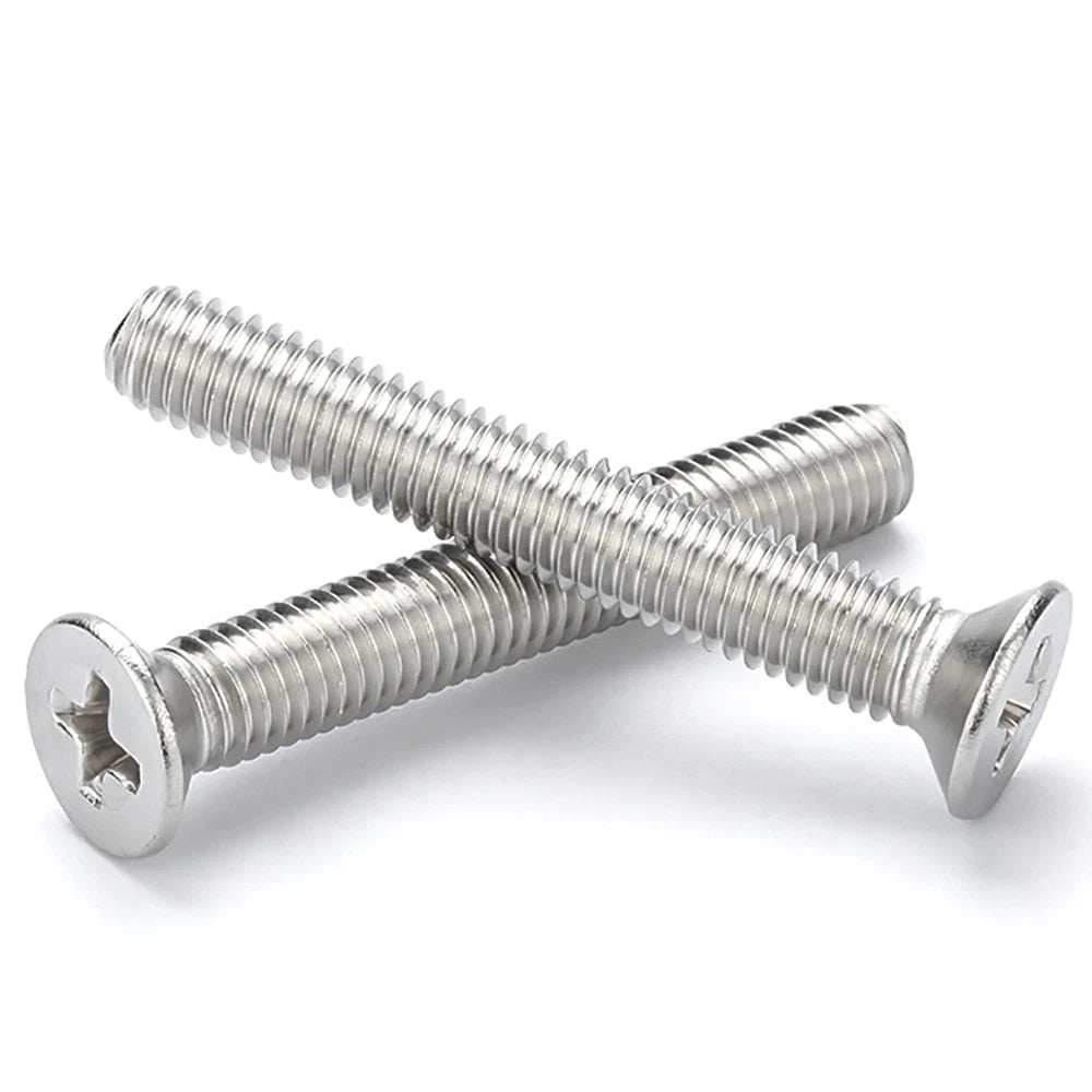 M2–M8 A4 Stainless Steel Phillips Countersunk Screws – Marine Grade, DIN 965, Fully Threaded (3–100mm)