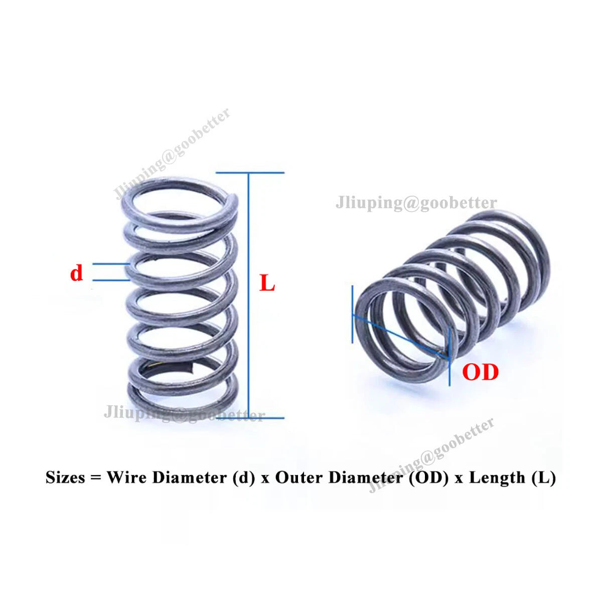 Compression Spring 2mm Wire Dia OD 21-30mm Spring Steel Pressure-Coil Springs