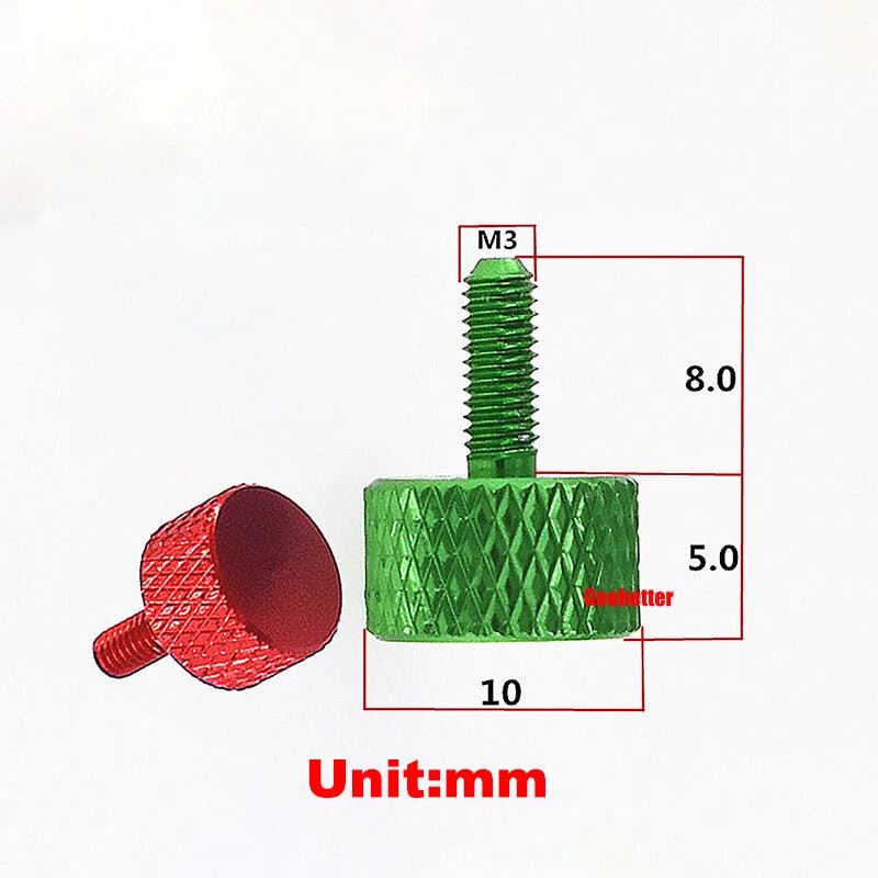 M3 x 8mm Colour Anodized Knurled Thumb Screws – GB835 Aluminum Hand Tighten Grip Bolts (10 Colors) - HomeDIYer