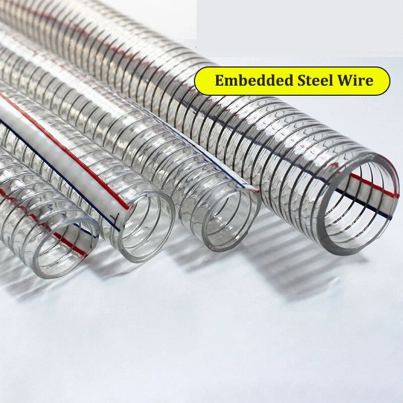 PVC Steel Wire Reinforced Clear Flexible Hose — Non-Toxic, Oil & Water Safe