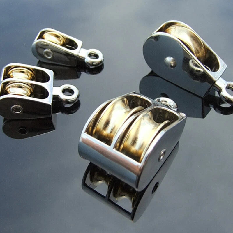 36/52/75mm Single/ Double Fixed Pulley Small Swivel Eye Sheave Rigging Lift Tool