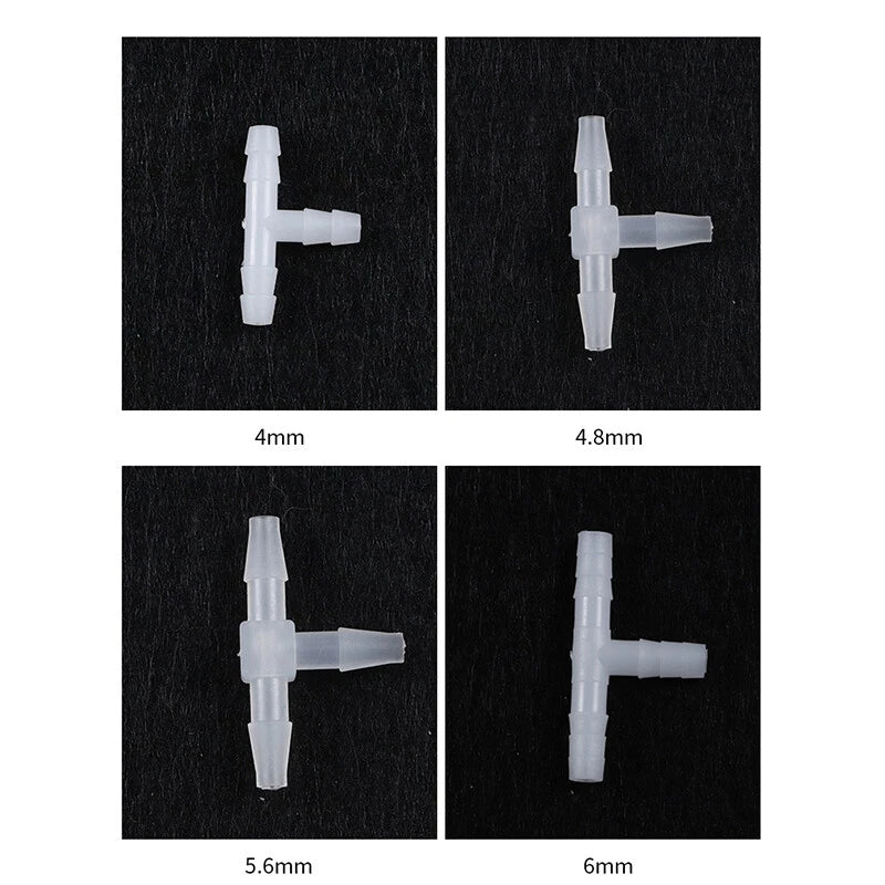 T-Type Barbed Hose Connector — Plastic Elbow Joiner for Air, Fuel & Water Lines