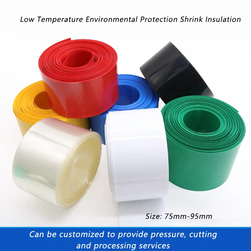 PVC Heat Shrink Tubing 2:1 Ratio – Flat Shrinkable Sleeve for Wire & Cable (75mm–95mm)
