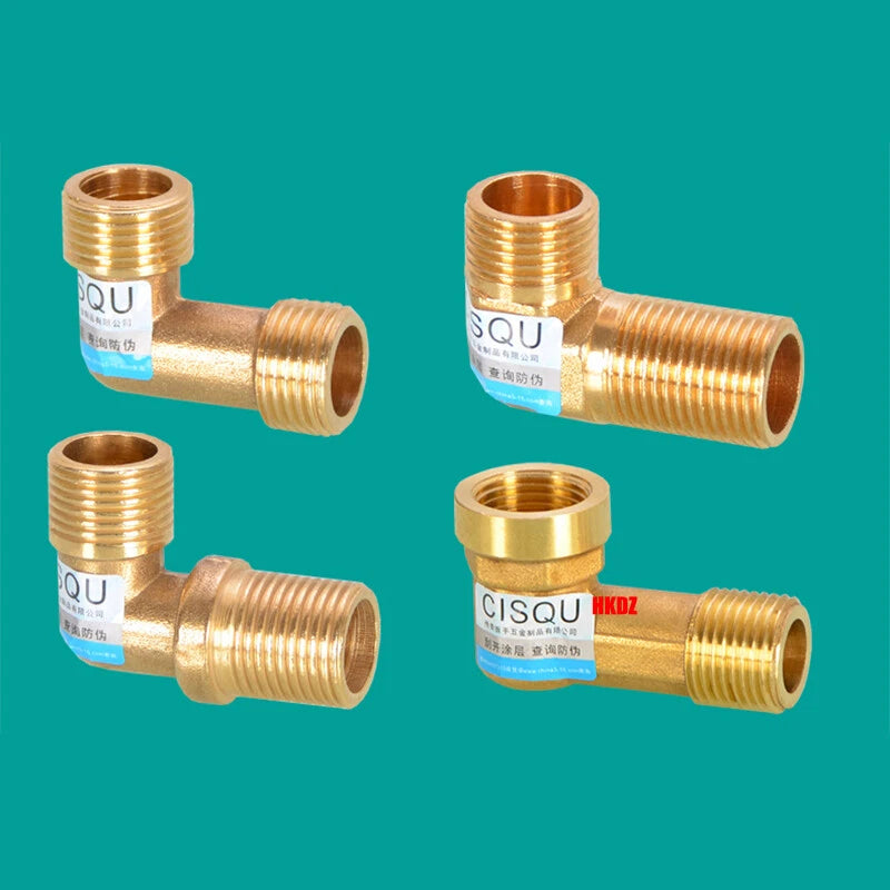 BSP Brass Elbow Pipe Fittings — 1/2" Male & Female Threaded Connector for Air & Water