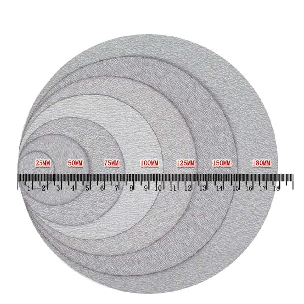 Dry 25/50/75/100/125/150 mm White Sanding Discs Hook Loop Sandpaper Grit 60-1200
