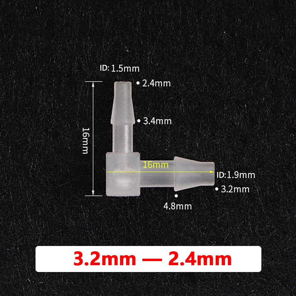Plastic Barbed Reducer 90° Elbow Hose Connector — Tubing Pipe Joiner Adapter