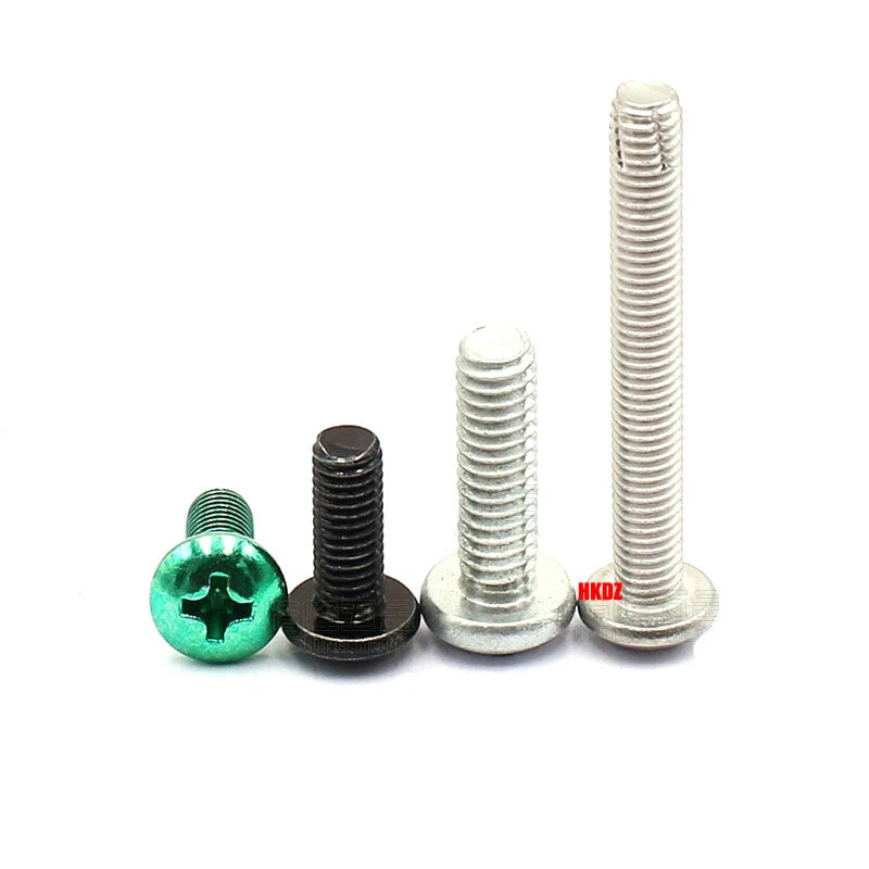 10#32 Phillips Pan Head Machine Screws – Black Zinc Carbon Steel, Round Head, 3/8” 1/2” 1.5”