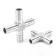 A2 Stainless Steel Cross 4-Way Barbed Hose Connector | 8–25mm | Air Fuel Water Gas