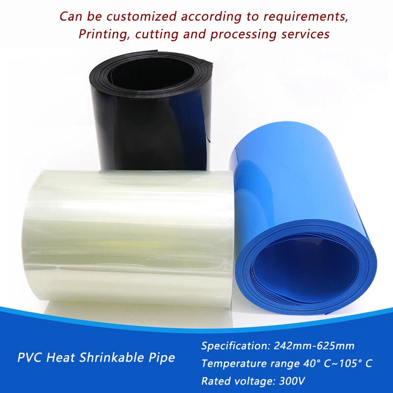 PVC Heat Shrink Tubing 2:1 Ratio — Large Diameter 242mm to 625mm, Wire & Cable Insulation Sleeve