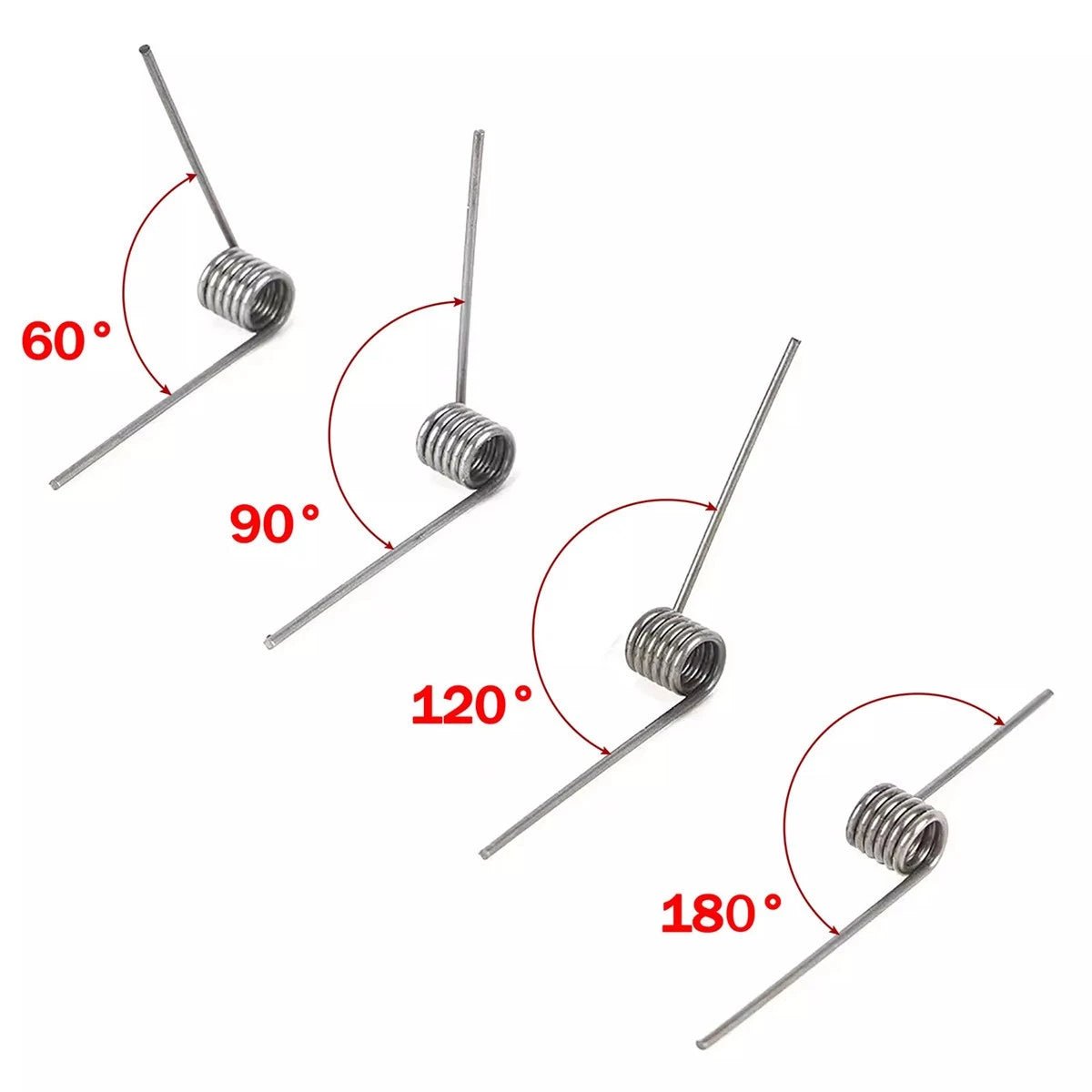Torsion Spring 3-9 Coil (10 pcs), 2.5mm Wire dia, 12 ~30mm OD, Left spring Steel