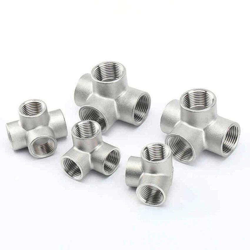 Stainless Steel BSP Female 3-Way & 4-Way Pipe Fitting Connectors