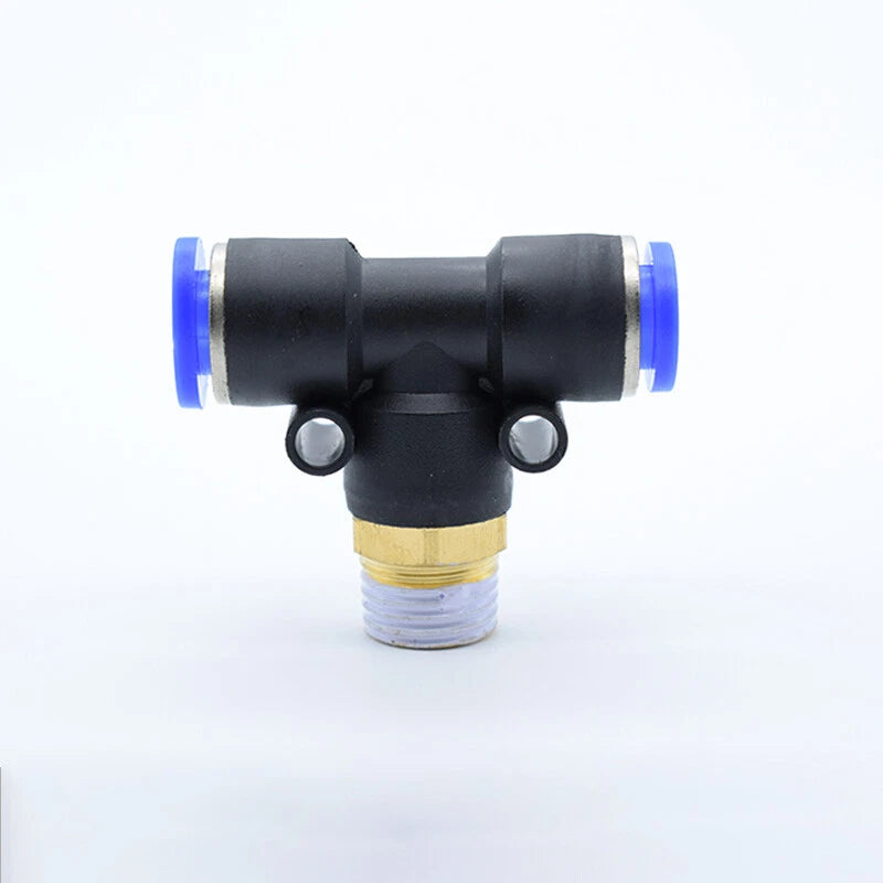 Pneumatic Push-to-Connect Air Fittings — 90° Elbow, Tee & Blanking Plug | Φ4–16mm