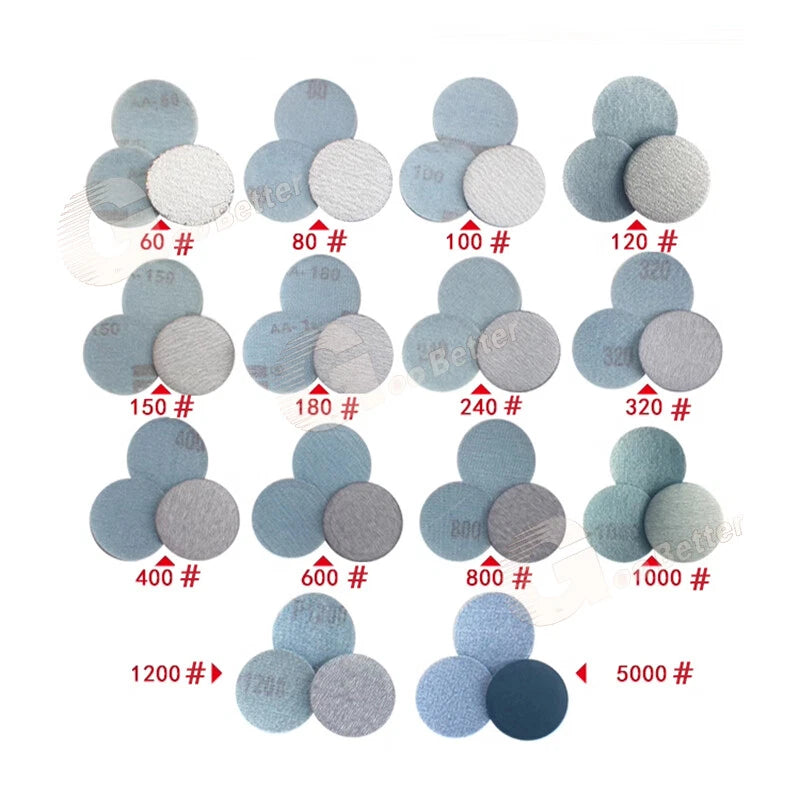 1" - 5" Dry Sanding Discs Polishing Round Flocking Sandpaper 60 - 1200 Grit