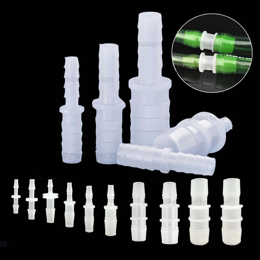 Straight Reducer Barbed Hose Connector — Plastic Joiner for Air & Water Tubing