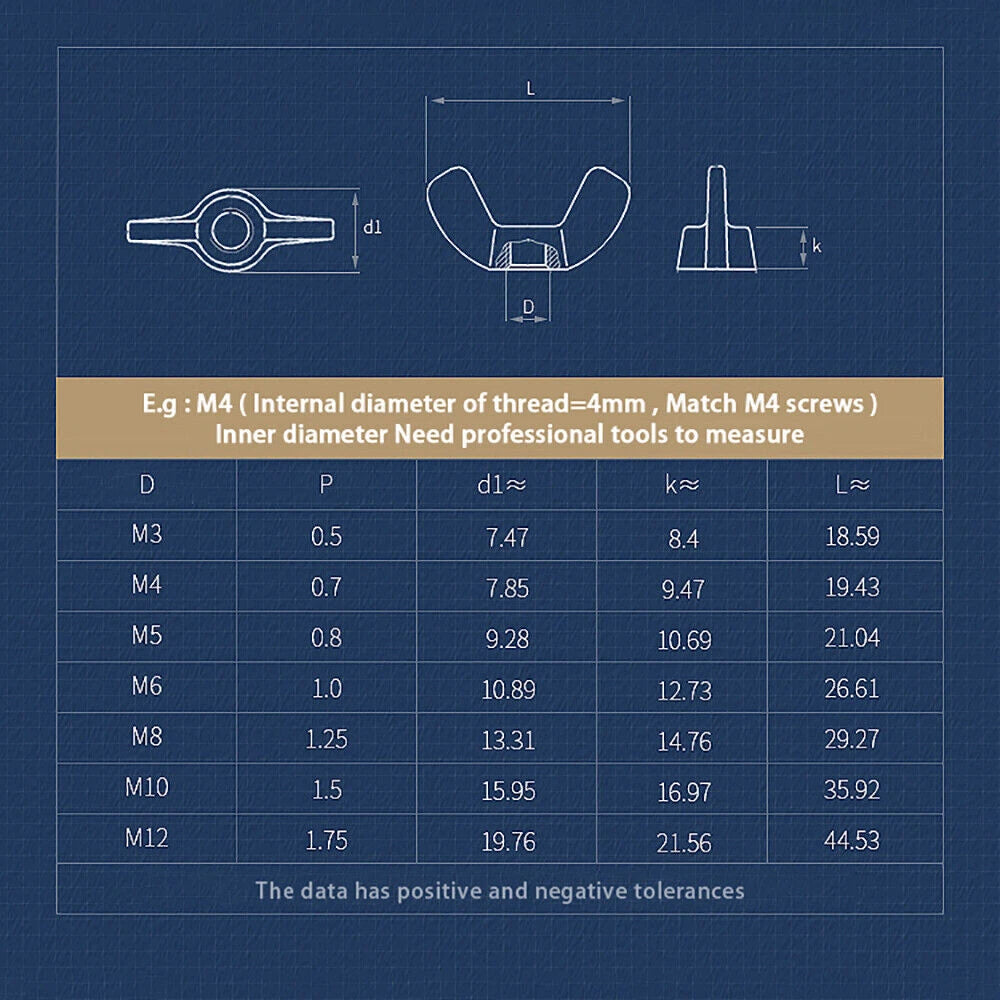 M3-M12 Brass / Stainless Steel Wing Nuts Butterfly Nuts To Fit Bolts And Screws