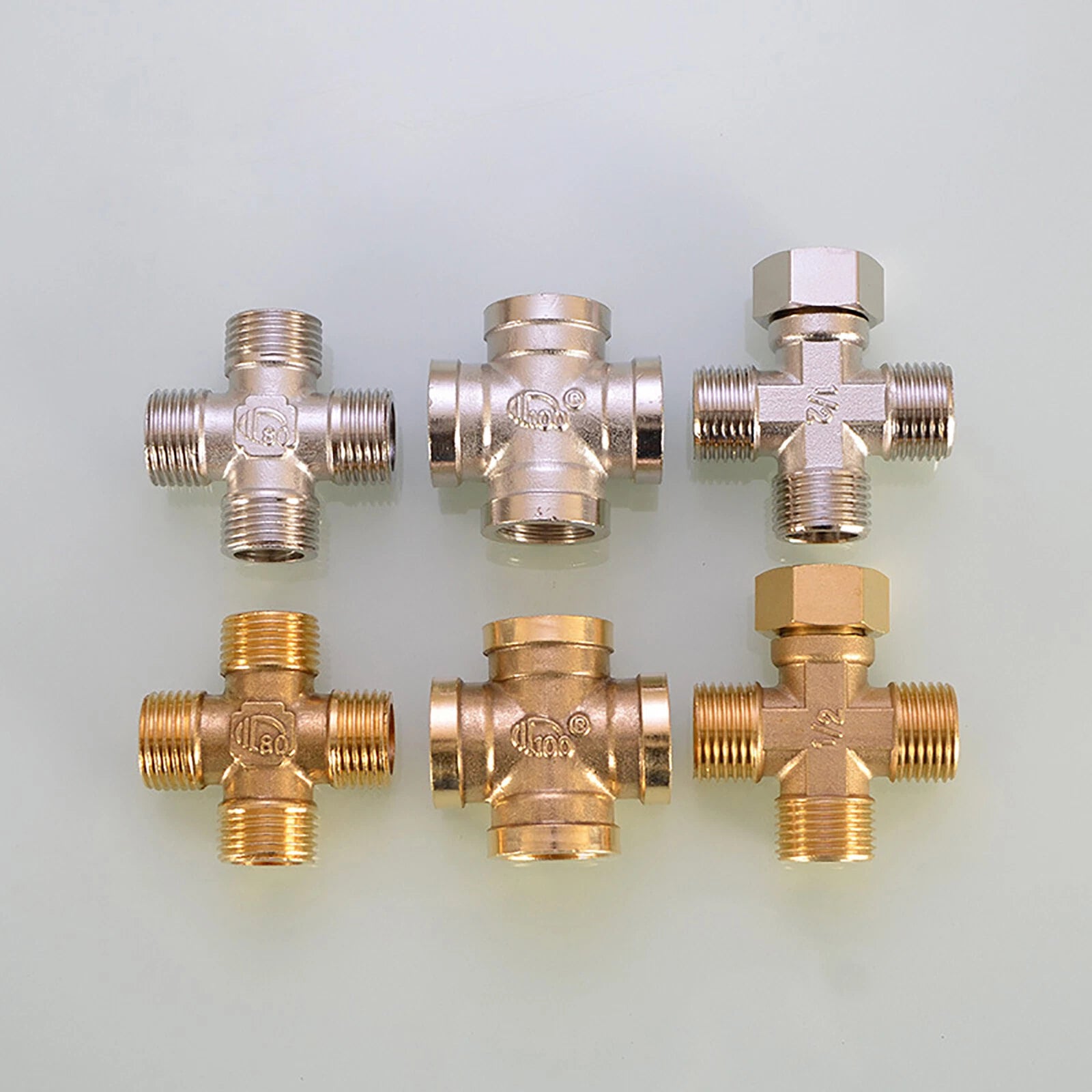 BSP 4-Way Cross Brass Pipe Fitting | 1/2" & 3/4" | Male & Female Thread Configurations