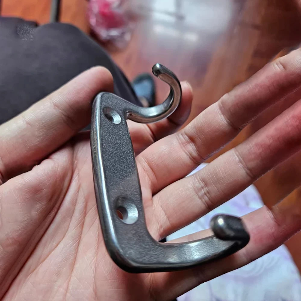 Stainless A2 Double Hook Coat Hooks Door Bathroom Bedroom Dress Clothes Hangers
