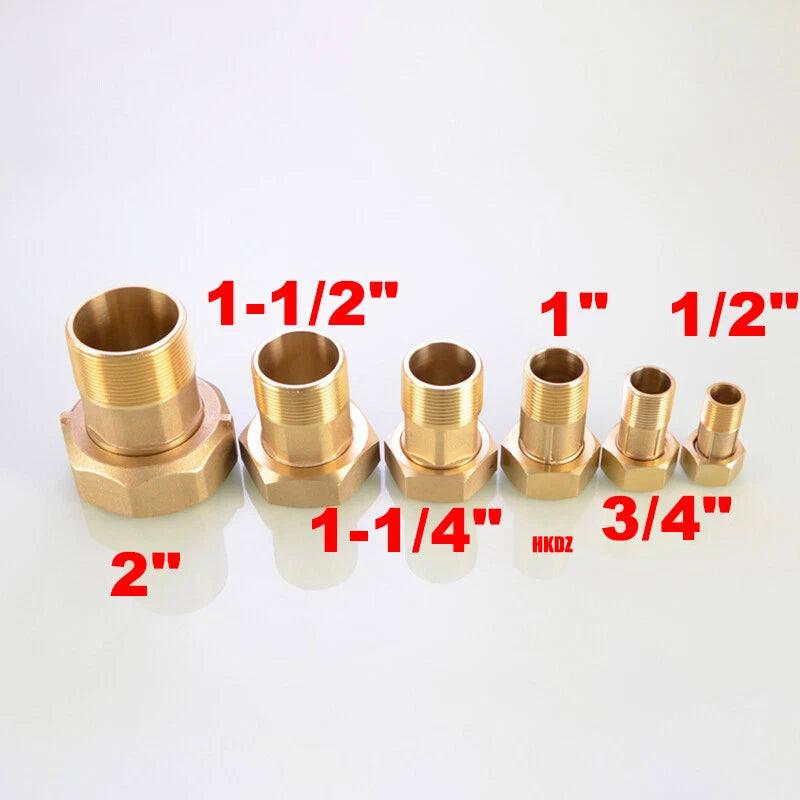 BSP Brass Pipe Fittings — Male to Female Thread Adapter for Water Meter & Pump