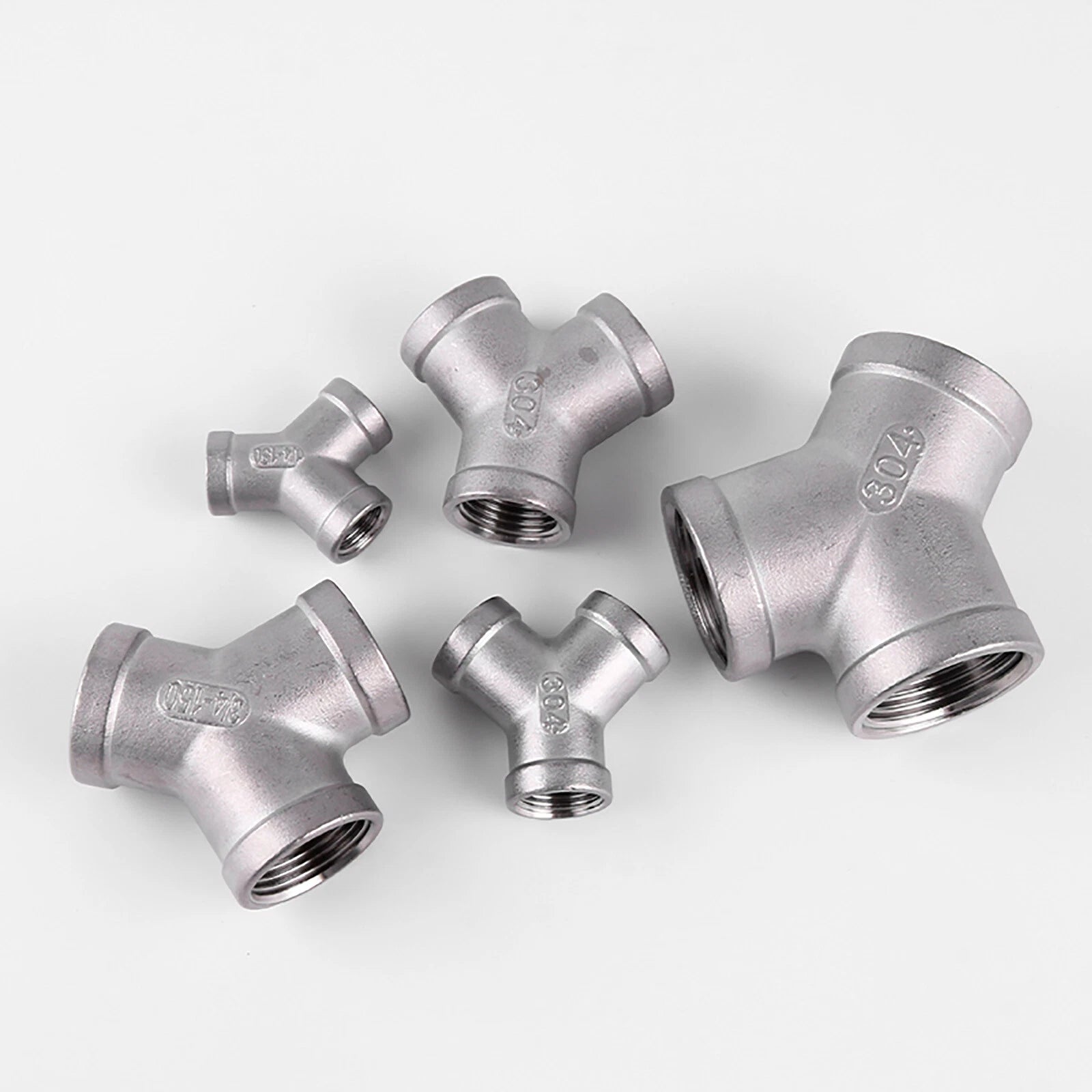304 Stainless Steel Y-Piece Tee Pipe Fitting | BSP Thread | 1/4" to 2"