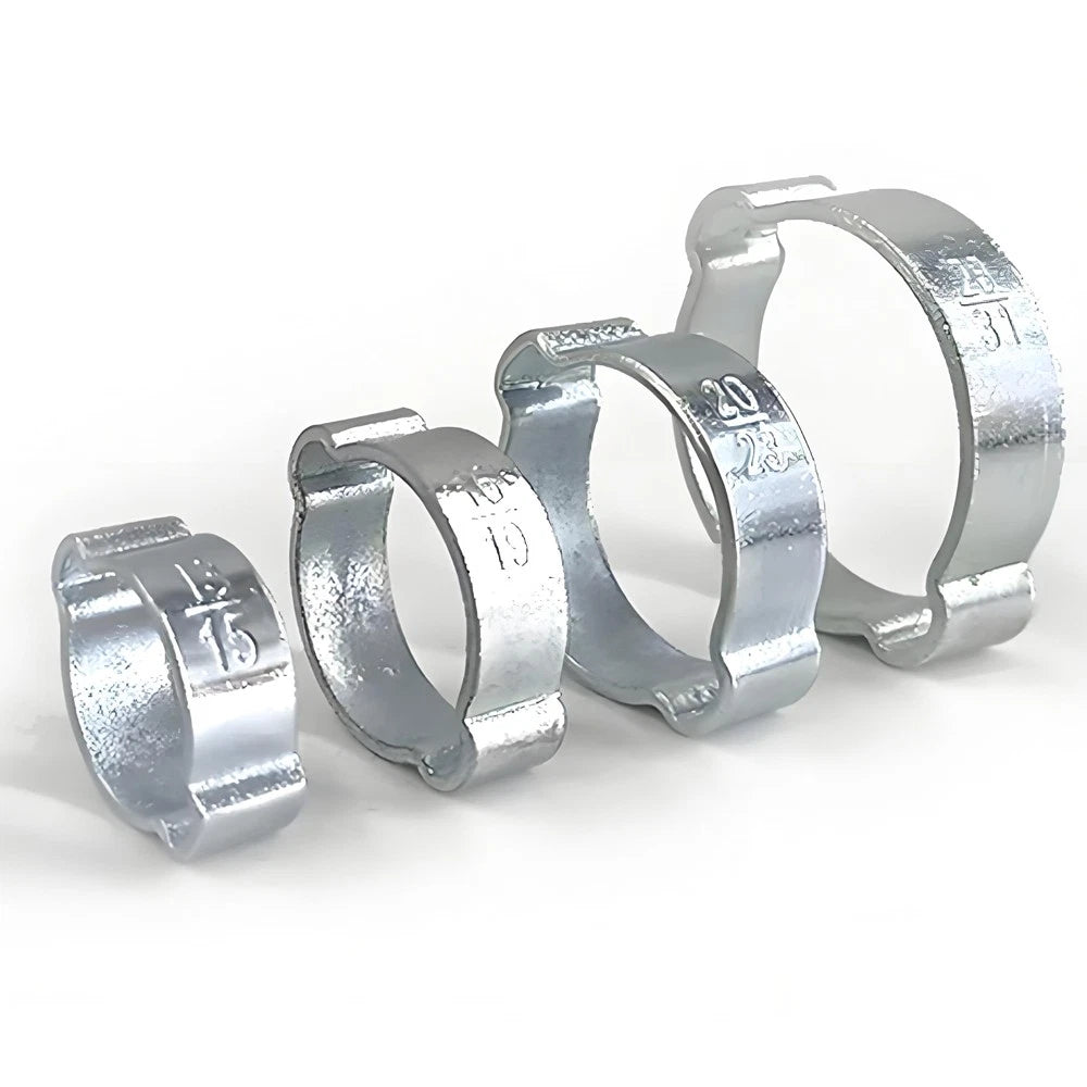 Stainless Steel Double Ear O-Clips — Hose Clamps for Fuel, Air & Water Lines