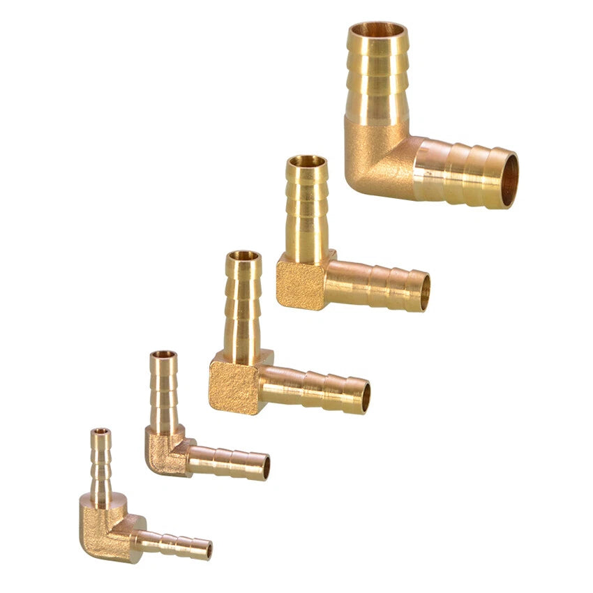 Brass Elbow Barb Hose Connector 4mm–19mm | Air Gas Fuel Pipe Fitting