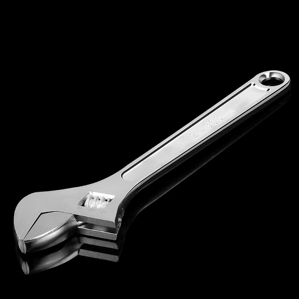 2 In 1 Heavy Duty Wide Jaw Adjustable Pipe Wrench Spanner Electroplating Steel
