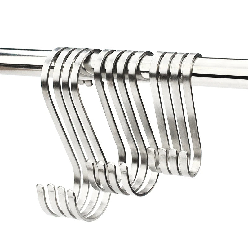 S Flat Hooks 304 Stainless Steel Bedroom/Kitchen/Bathroom/Living Room/Garden