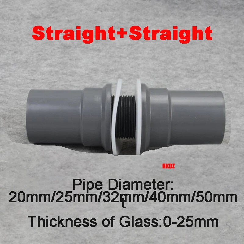PVC Water Pipe Fish Tank Fittings Thread Straight Elbow Inlet Outlet Connector