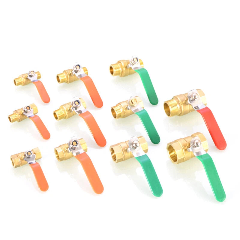 Brass Ball Valve Air Compressor Pipe Fittings — NPT 1/4" 3/8" 1/2" 3/4"