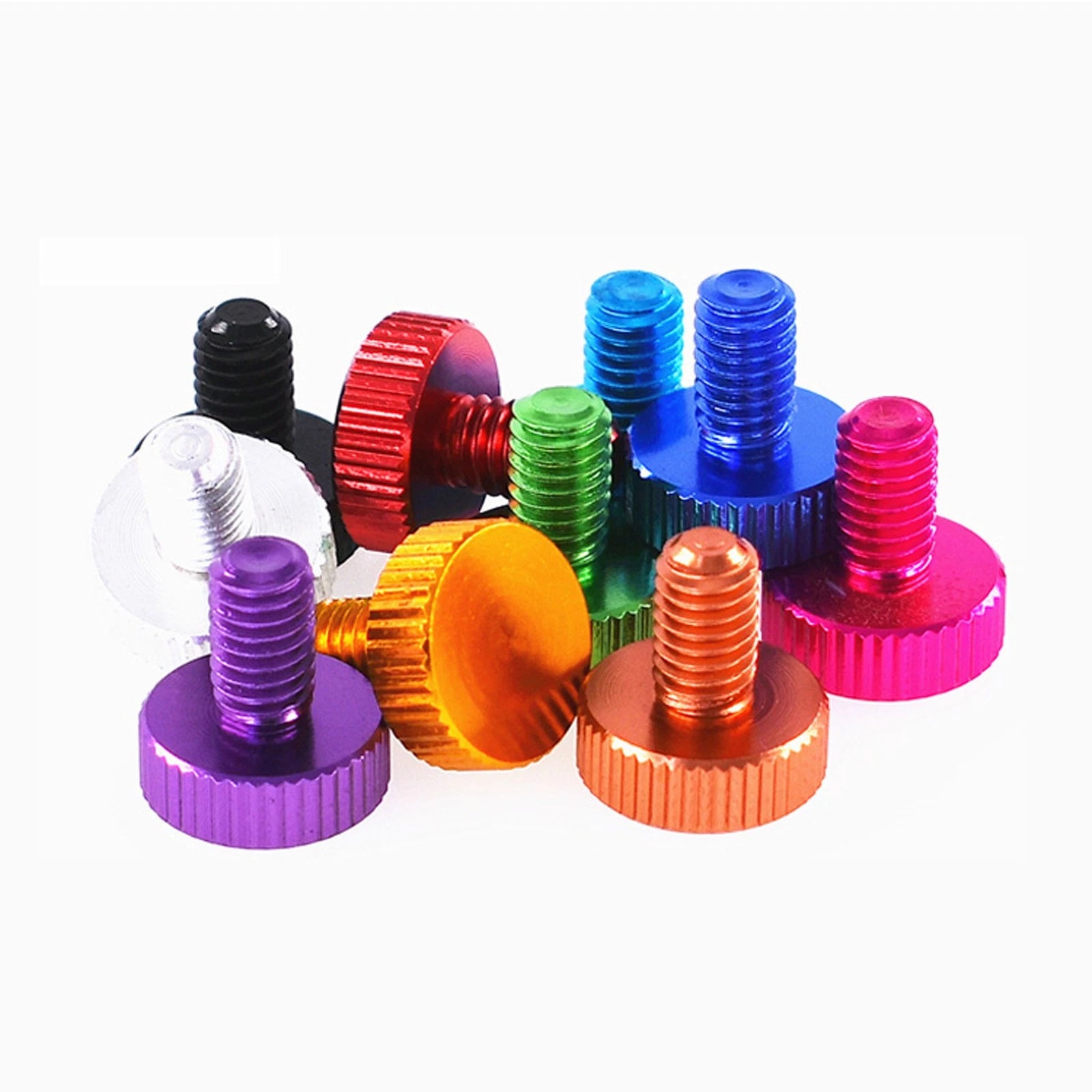 Knurled Thumb Screws M6 x 10mm Aluminum Alloy DIY Hand Tighten Grip Knob Bolts