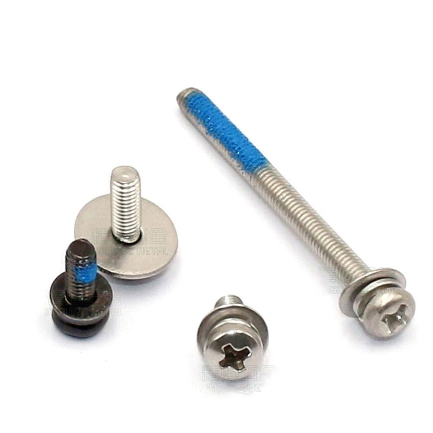 Stainless Steel Phillips Pan Head Screws with Flat and Spring Washers M1.6 to M5 - HomeDIYer