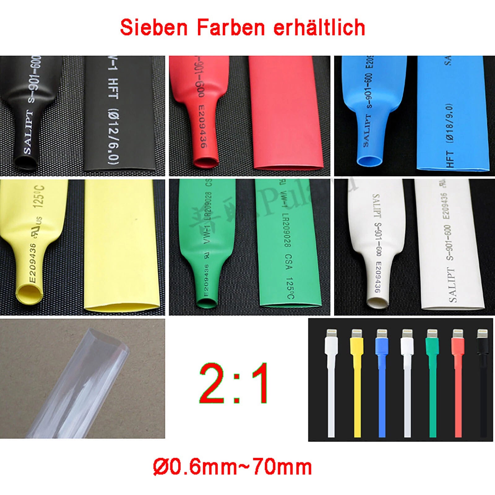 Heat Shrink Tubing – Multi-Color, 0.6mm to 70mm, 2:1 Ratio Electrical Sleeving