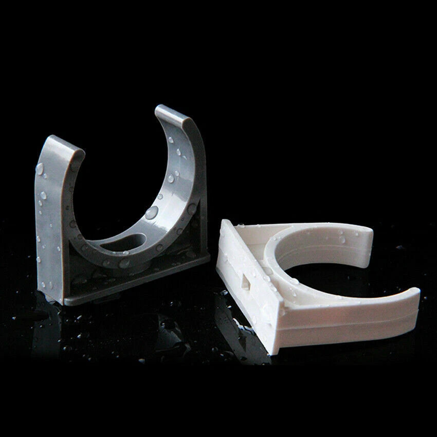 PVC U-Type Pipe Clamp Tube Holder 20 25 32 40 50mm Pipe Fittings White Grey