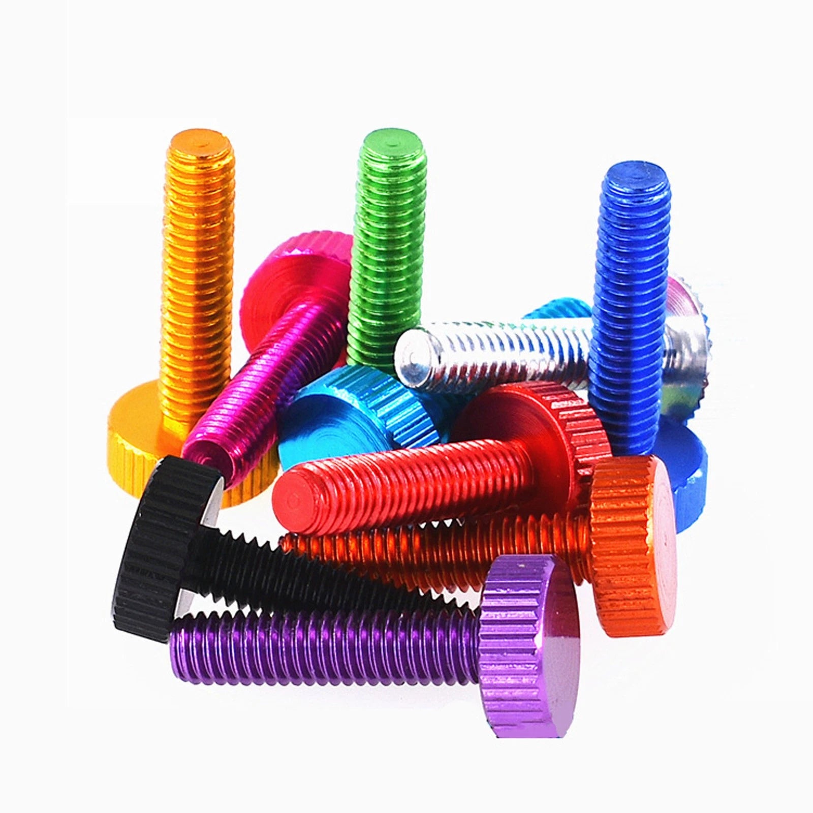 nurled Thumb Screws M6 x 25mm Aluminum Alloy DIY Hand Tighten Grip Knob Bolts