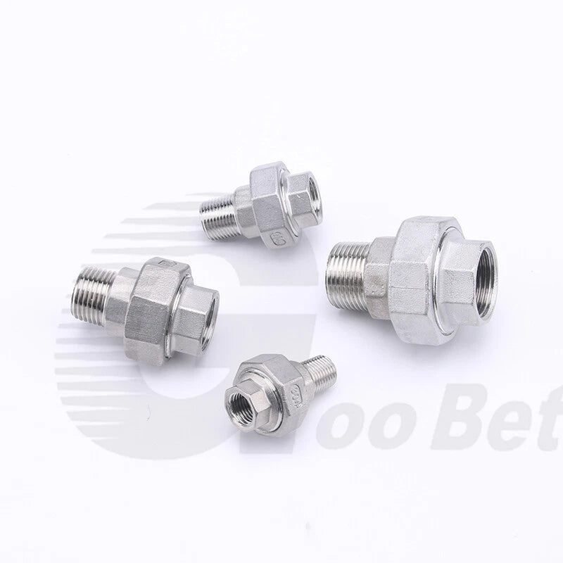 304 Stainless Steel Union BSP Male-Female Pipe Fitting Adapter — 1/4" to 2"