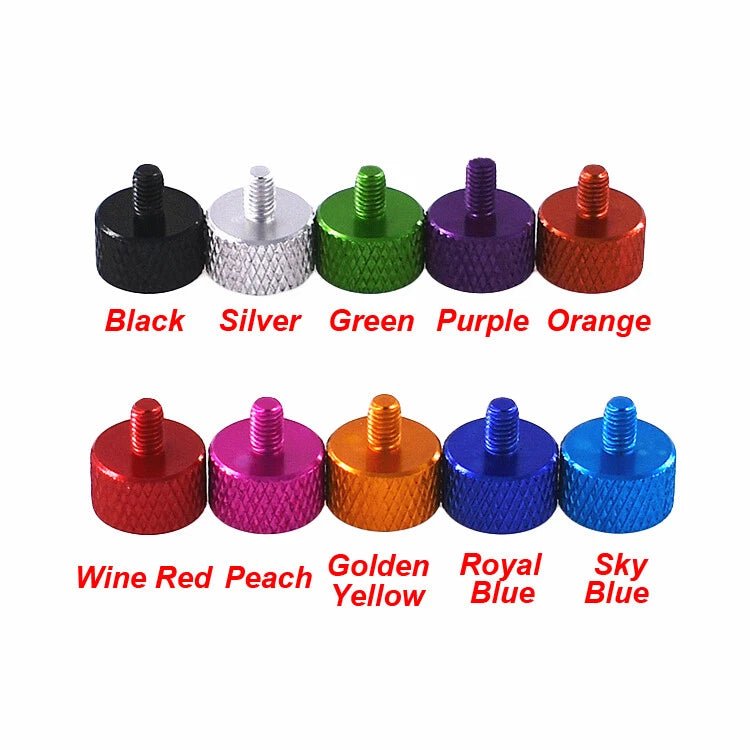 M3 Colored Aluminum Knurled Thumb Screws — 4 Lengths, 10 Colors, Hand - Turn Knob Bolts - HomeDIYer
