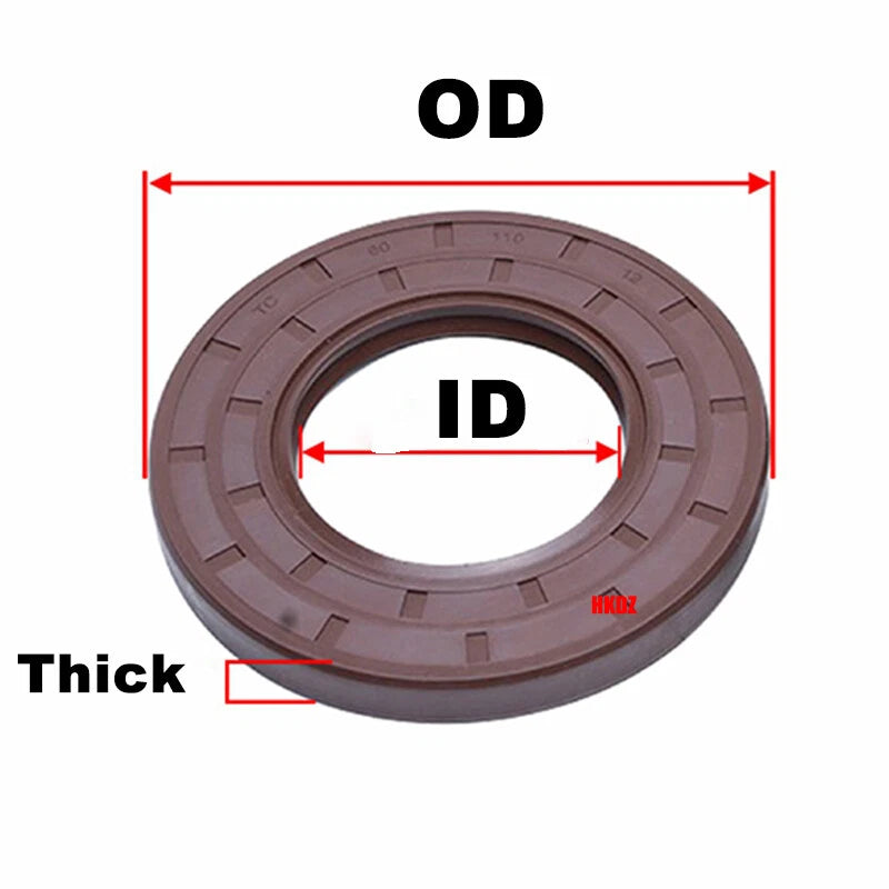 FKM TC Oil Seal – Fluorine Rubber Rotary Shaft Seal, ID 12–52mm, OD 25–100mm