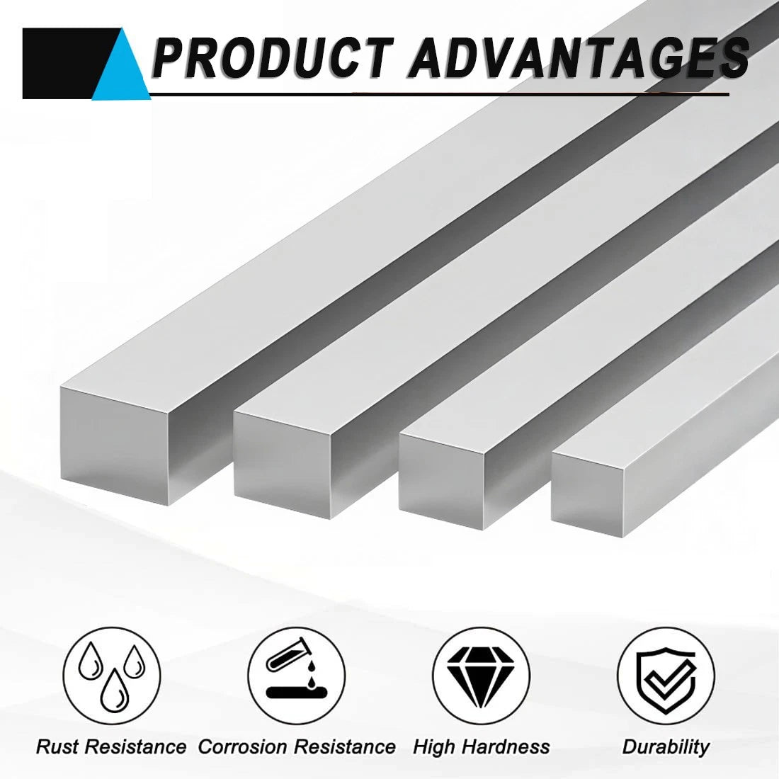 Stainless Steel Flat Bar Plate Grade 304 Various Size & Length 100/200/300/500mm