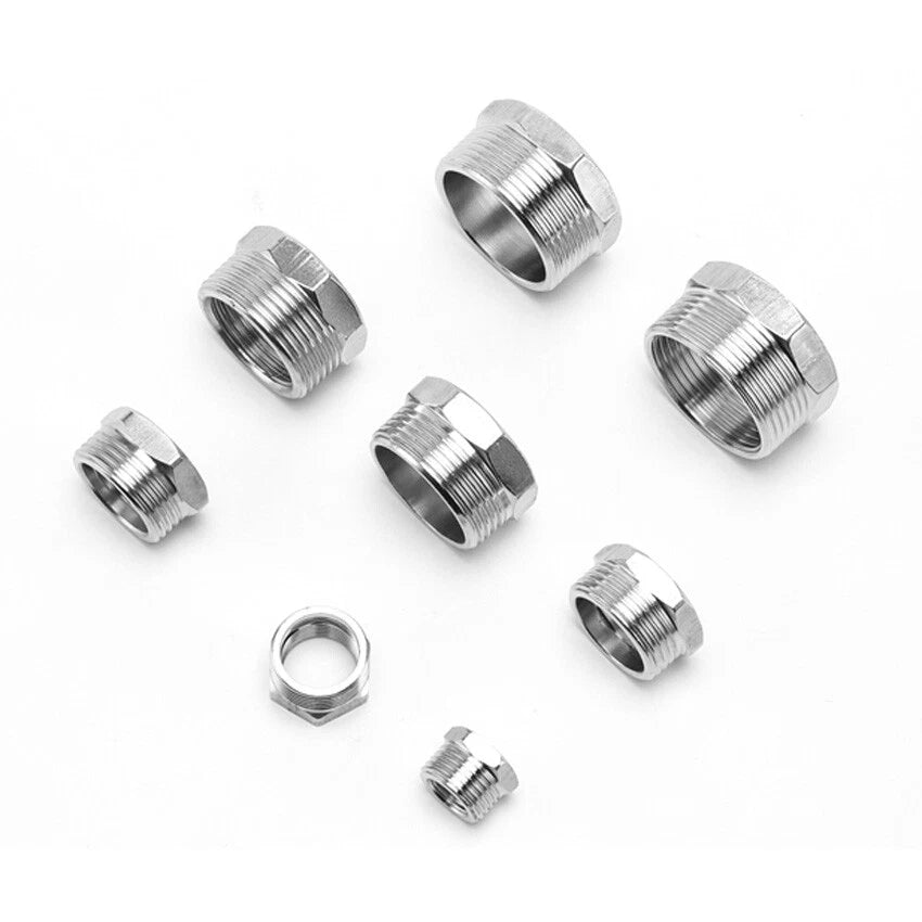 BSP Reducing Bush Stainless Steel Male x Female Pipe Adapter — 13 Sizes