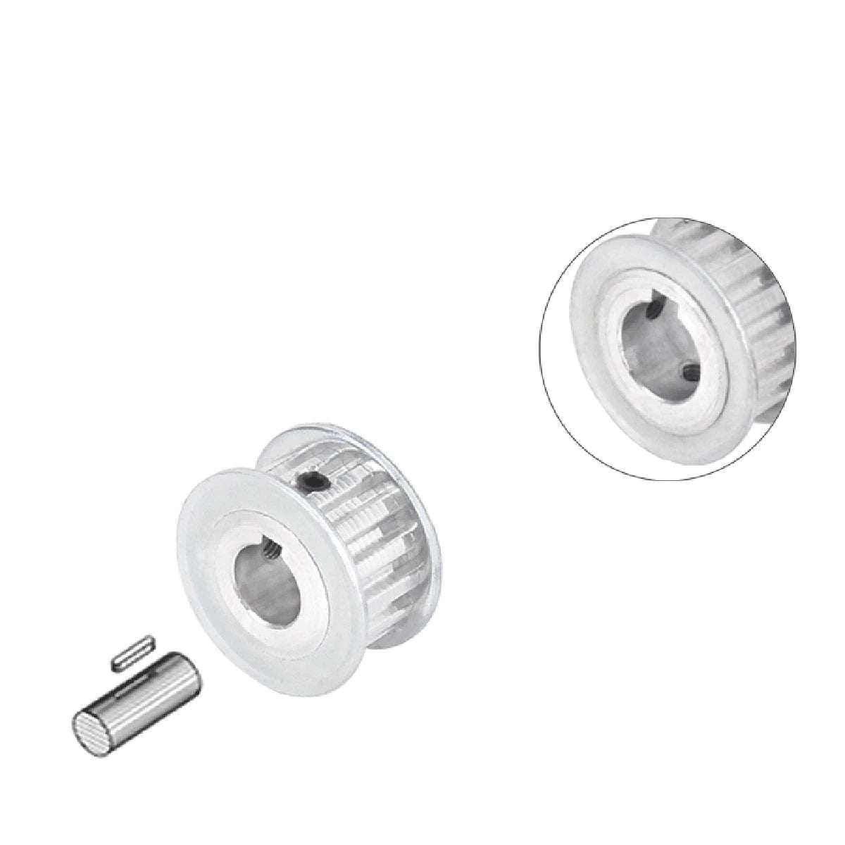 HTD5M Timing Belt Pulley 15 16 18 20 22-100 Tooth Key-Bore for CNC-Step Motor