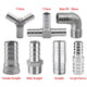 304 Stainless Steel Hose Barb Fittings — Taper Thread x Hose Tail Connectors
